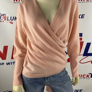 NAADAM Peach Wrap V-Neck Blouse